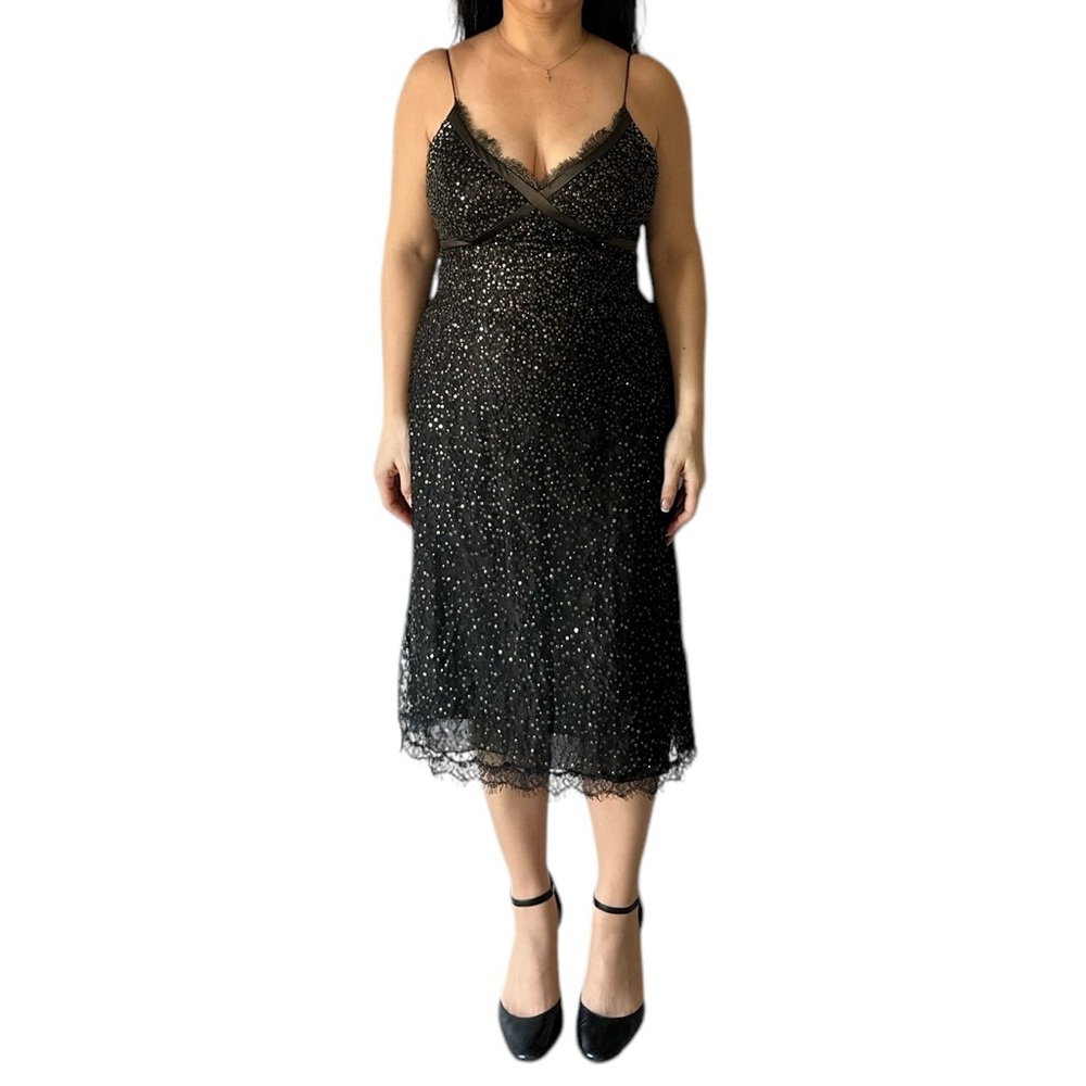 Carmen Marc Calvo Bergdorf Goodman Sequin Embellished Silhouette Size M